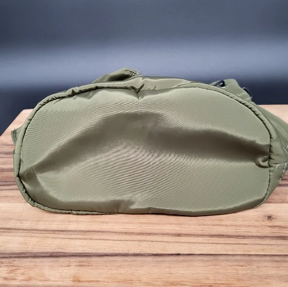 Nylon Army Green Bucket Crossbody Bag, 2 Straps Included, 10×12×5, NWOT - Picture 9 of 10
